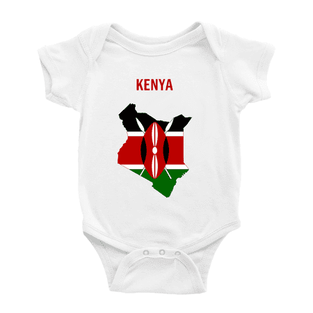 

Kenya Map Flag Cute Baby Romper (White 18-24 Months)