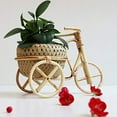 thumbnail image 4 of WOVTE Plant Stand Plant Stand Flower Pot Holder Tricycle Planter Mini Rattan Basket Flower Plant Pot Desktop Decoration for Home Office Plant Stand Indoor Bike Stand Vintage Home Decor, 4 of 5