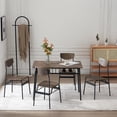 thumbnail image 2 of Modern 5 Pieces Dining Room Set, Seizeen White Dining Table Set for 4 with Storage Table & 4 Wood Top Chairs, Kitchen Breakfast Nook Set Bar Table Set for Small Space, Brown, 2 of 16