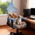 thumbnail image 3 of KUIFORTI Brown Horse Gaming Chair Covers Slipcovers Easy Installation Game Computer Office Desk Chair Cover Protector Waterproof for Office and Computer Chairs, 3 of 7