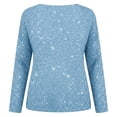 thumbnail image 5 of Women Fall Sweatshirts Oversize Sequin Print Long Sleeve V Neck Drop Shoulder Athletic Outfits Trendy Light Blue, 5 of 5