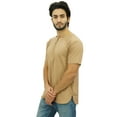 thumbnail image 4 of Atasi Men's Short Brown Kurta Cotton Casual T-Shirt Ethnic Tunic-XX-Large, 4 of 8