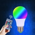 thumbnail image 1 of LED Color Changing Light Bulb with Remote Control  16 Different Color Choices Smooth  Fade  Flash or Strobe Mode  Smart Remote Lightbulb - RGB & Multi Colored(5W), 1 of 12