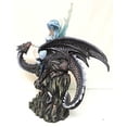 thumbnail image 5 of Large 13" Tall Blue Ice Frozen Lair Fairy With Black Skull Dragon Figurine, 5 of 5