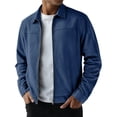 thumbnail image 6 of Kukoosong Men's Lapel Collar Suede Jacket, Long Sleeve Full Zip Lightweight Casual Bomber Coat with Side Pockets, Fall Winter Solid Color Slim Fit Business Daily Outerwear, 6 of 7