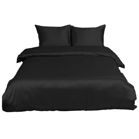 3 Piece Home Bedding Satin Silk Duvet Cover Set For Comforter
