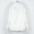 thumbnail image 6 of Faux Fur Mid Long Jacket Womens Elegant Notch Collar Fuzzy Fluffy Overcoat Full Sleeve Wedding Party Coat Outwear (XX-Large, White), 6 of 6