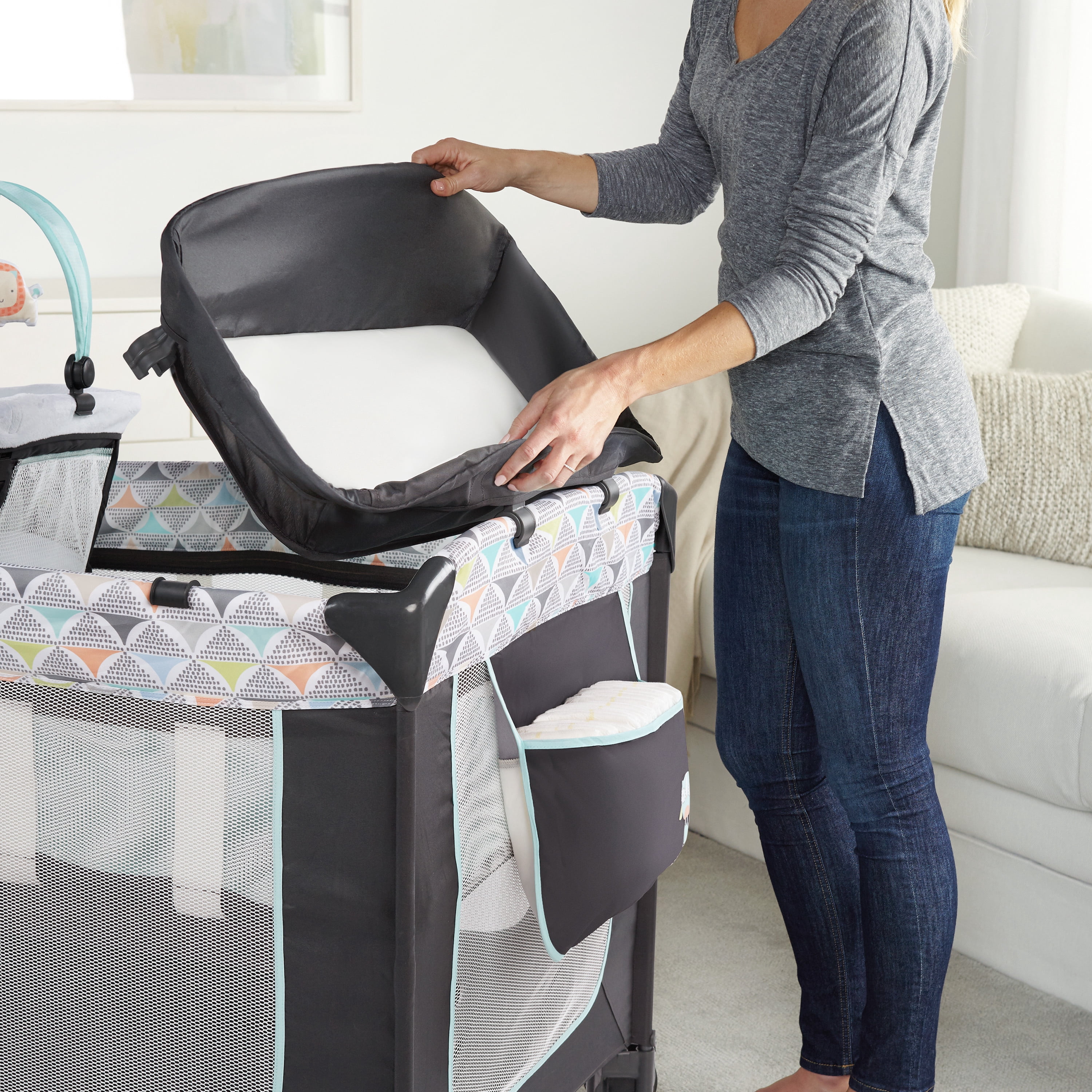 ingenuity smart & simple travel cot bryant