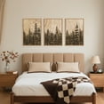 thumbnail image 3 of Pine Tree Framed Canvas Wall Art Set, Natural Woodland Landscape Wall Decor, Large Retro Forest Painting, Vintage Brown Artwork for Living Room, Bedroom, Kitchen, Study, Office - 16"x24"x3, 3 of 6
