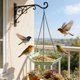 thumbnail image 5 of Comedero colgante para colibríes con cadena – Agua y comedero de plástico exterior para patio del jardín, 5 of 6