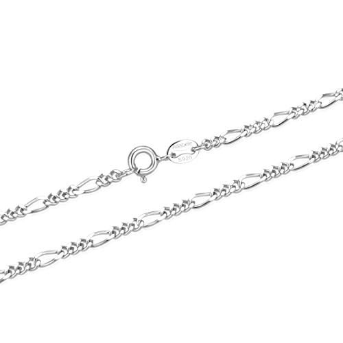 1pc Real 925 Sterling Silver 26 Inch Figaro Chain Necklace (2.5mm