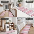 thumbnail image 5 of Pink and Green Striped Pattern Kitchen Rugs Sets Of 3,Kitchen Runner Rugs Non Skid Washable,Decorative Kitchen Floor Mats for Kitchen,Sink,Laundry,17"x30"+ 17"x47" + 17"x59", 5 of 6