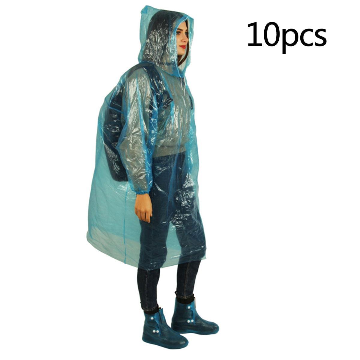 Disney 10pcs Disposable Raincoat for Kids Emergency Waterproof Rain Ponchos Durable Transparent Lightweight Raincoat with Hood for Travel School Theme Parks Camping Outdoor Festivals Concerts 