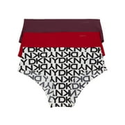 DKNY LOGO AND SOLIDS Litewear Anywhere Hipster Panty 3-Pack, US Large