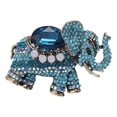 thumbnail image 4 of Rhinestone Brooches Lapel Pin Alloy Decoration Fashion Jewelry Badge Elephant Brooch Pin Animal Pin for Wedding Dress Bridal Anniversary Hat Blue, 4 of 8