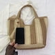 thumbnail image 4 of Bolso Hombro Verano Mano Playa Paja A Rayas Con Borla para Mujer, 4 of 9
