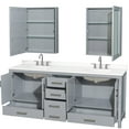 thumbnail image 4 of Wyndham Collection Wcs141480d-Qtz-Us3med Sheffield 80" Free Standing Double Basin Vanity, 4 of 7