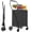 Antique Black 20" x 19.5”, variant on 2-Layer Foldable Jumbo Shopping Cart with Double Basket, 360° Rolling Swivel Wheels for Groceries Laundry