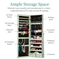 thumbnail image 3 of Best Choice Products Jewelry Armoire Cabinet, Full Length Mirror w/ Velvet Storage Interior, Lock - Sage, 3 of 8