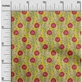 thumbnail image 1 of oneOone Cotton Cambric Fabric Leaves & Floral Block Decor Fabric Printed BTY 56 Inch Wide, 1 of 5