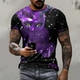 thumbnail image 3 of Charella Carnival T-shirts for Men Mardi Gras Decorations Short Sleeve Crewneck Tops 2024 Men Clothing Casual Fashion,Purple,XXXXL, 3 of 5