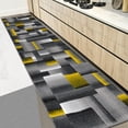 thumbnail image 2 of HR Yellow Grey Silver Abstract Rug Modern Contemporary Geometric Square Design 2' x 7' Runner, 2 of 5