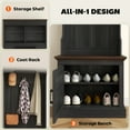 thumbnail image 4 of HOMCOM Hall Tree with Shoe Storage, Coat Rack with Shoe Bench, Black, 4 of 8