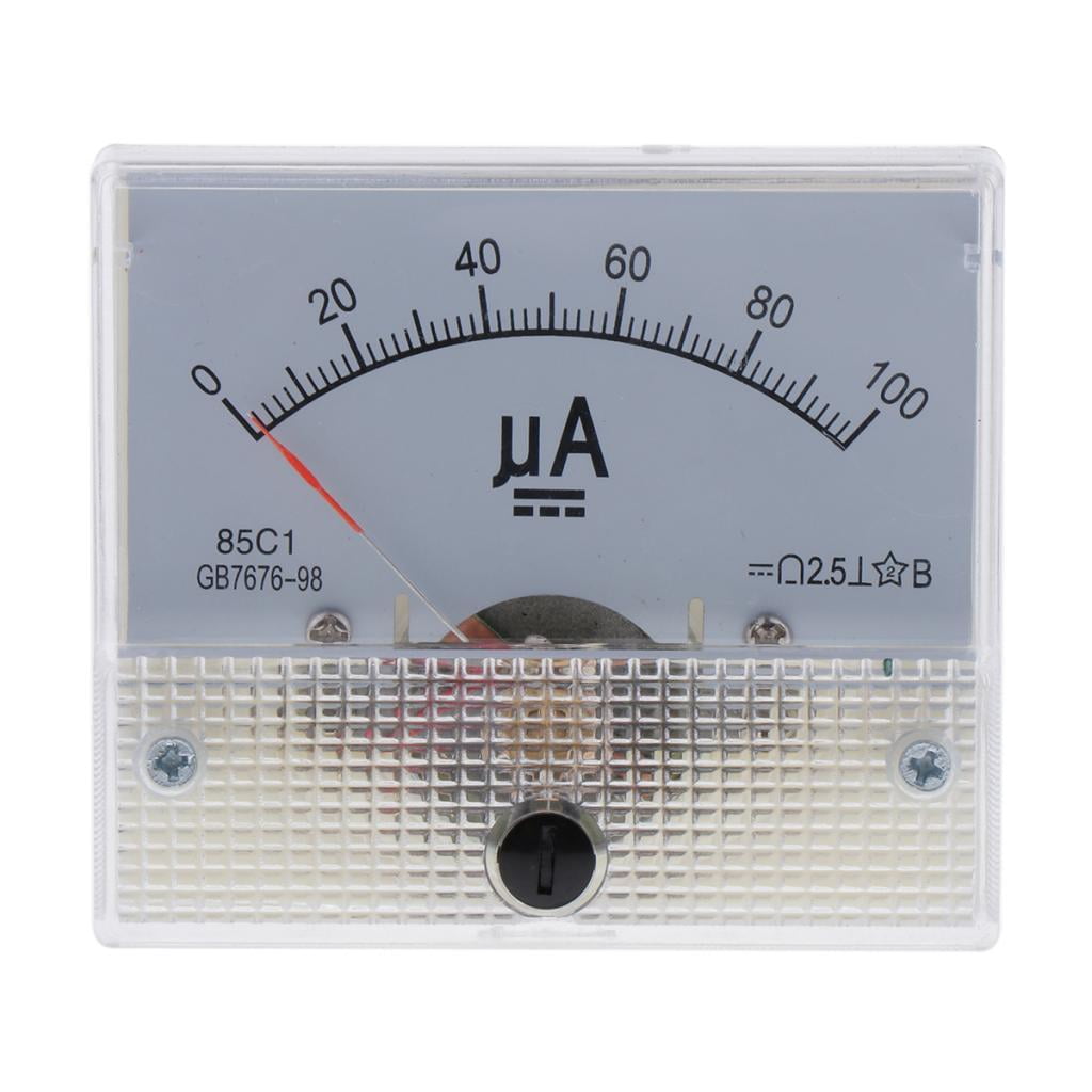 85C1-uA Micro Amp Meter Display Ammeter DC Analog Current Panel Plastic 