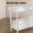 thumbnail image 4 of 48x24 In Stainless Steel Work Table with Wheels Hooks and Backsplash Adjustable Shelf Heavy Duty Commercial Prep Table for Kitchen Garage Home Use, 4 of 6