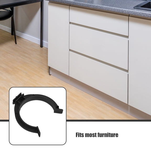 MIPCASE 10Pcs Easy Install Black Plastic Cabinet Foot Buckle Clips for Kitchen Toe Kick Levelers