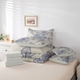 thumbnail image 6 of Homewish Rustic Flower Floral 7pcs Bedding Comforter Set,Countryside Theme Queen Bedding Sets,Blue Gray Queen Sheet Sets For Adults,Microfiber Bedroom Decor Reversible, 6 of 8
