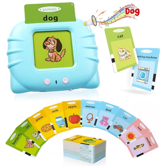 ROXANEPIG Talking Flash Cards for Toddlers 1 2 3 4 Year Olds, Montessori Language Learning with 224 Words, Pocket Speech Therapy Tools, and Speech Development Educational Playthings for Children