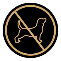 Signs ByLITA Circle No Dogs Graphic Door or Wall Sign | Easy Installation | Durable Construction | (Black Gold) - Medium