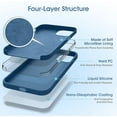 thumbnail image 3 of Liquid Silicone Case for iPhone 13 (6.1''), [Scratch-Resistant, Anti-Fingerprint, Shockproof] Protective Slim Fit Phone Case, 4-Layer Cover with Microfiber Lining, Silky-Soft Touch, Blue, 3 of 14