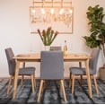 thumbnail image 2 of Oswey Mid-Century Modern 5 Piece Dining Set, Dark Gray and Natural Oak, 2 of 6