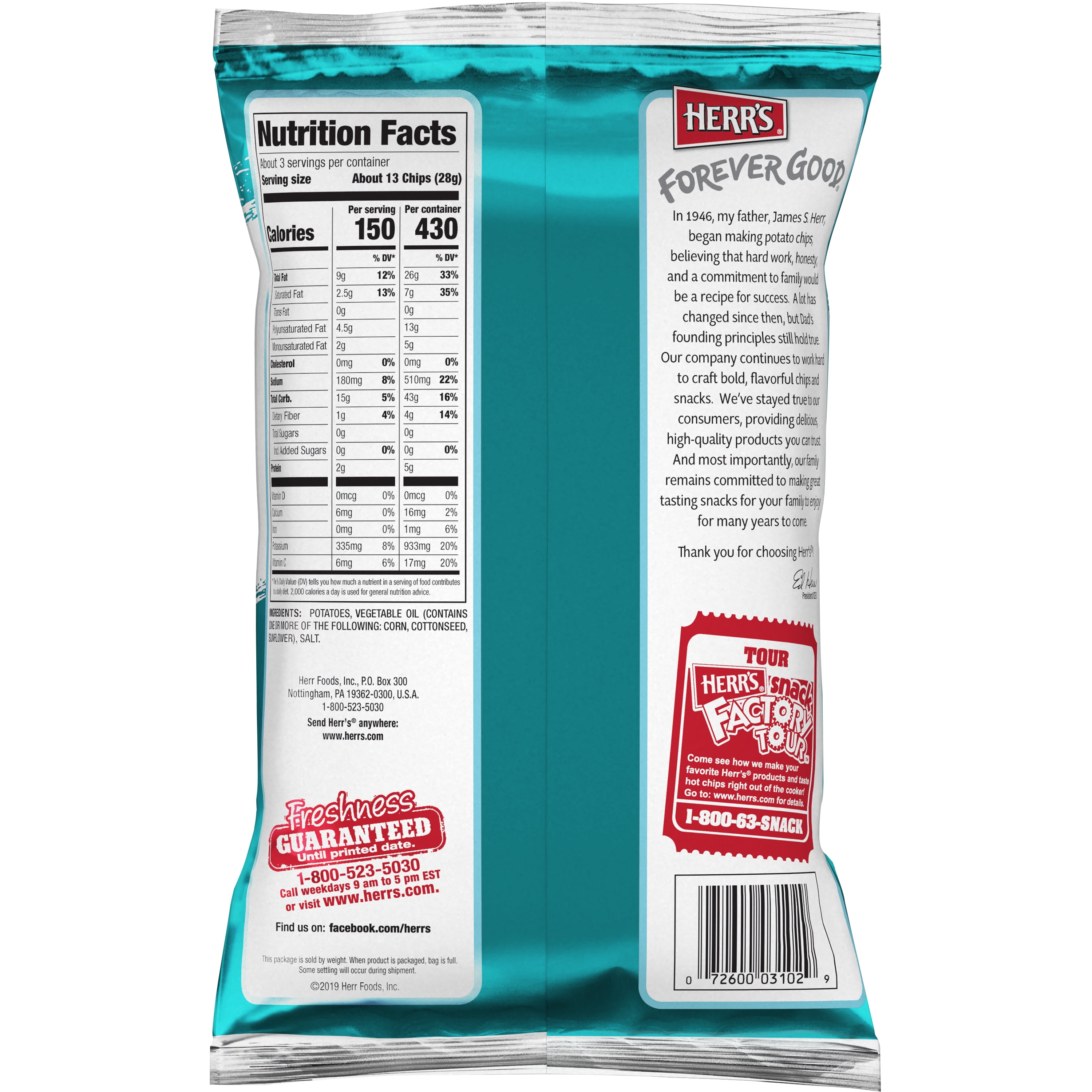 Herr's Crisp 'N Tasty Potato Chips