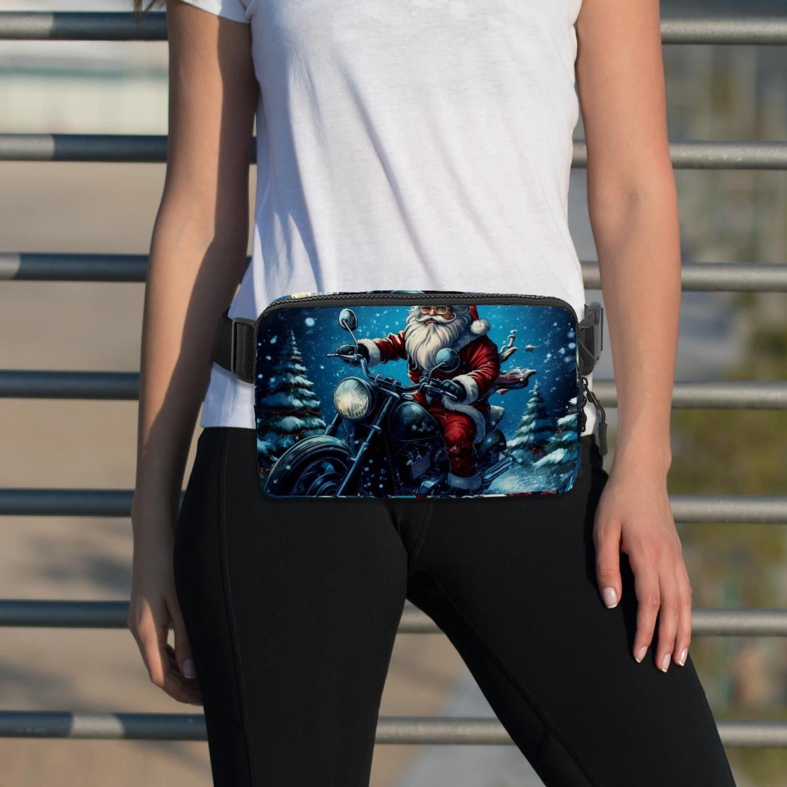 Santa Claus Lightweight Adjustable Sling Bag with Extension Strap - Unisex Waist Packs Waist Bags