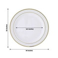 thumbnail image 3 of Efavormart 50 Pcs - White with Gold 10.25" Round Disposable Plastic Plate for Wedding Party Banquet - Tres Chic Collection, 3 of 11