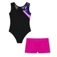 thumbnail image 4 of Alvivi Kids Girls Gymnastics Dance Biketard Unitard Sleeveless Tumbling Leotard with Shorts Set Rose 6, 4 of 5