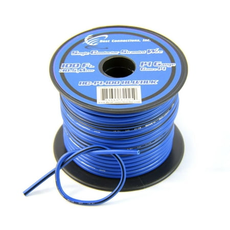 14 Gauge Blue with Black Stripe Tracer Wire - 100'