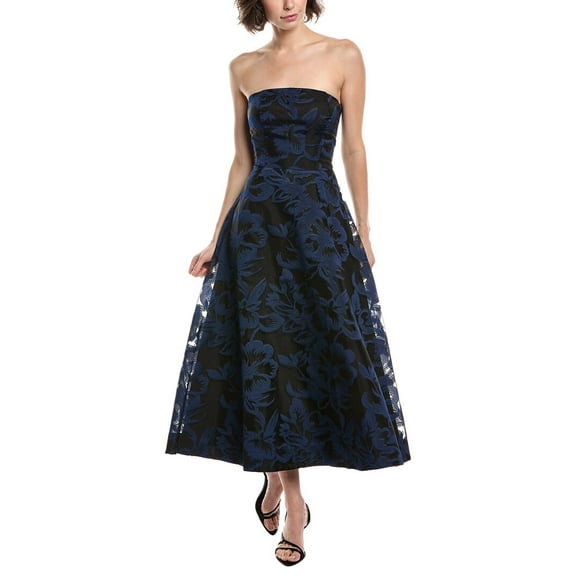 Theia womens  Laurie Jacquard Midi Dress, 4