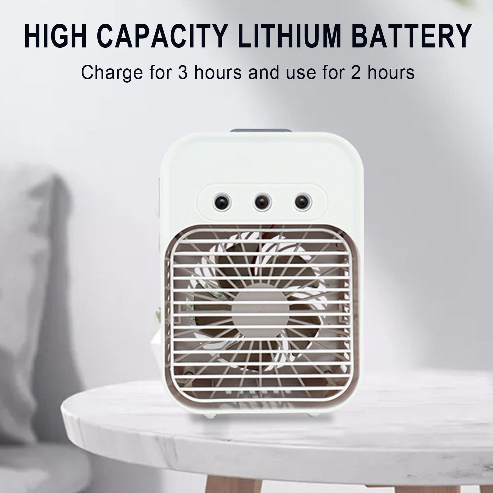 Deeceymbur Customizable Color Portable AC – 3-Speed 7-Color Evaporative Fan, 300ML Tank for Unique Room/Office Decor
