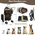 thumbnail image 4 of XunKA Foldable Double Pets Stroller for Dogs and Cats, Double Strollers with Detachable Carriers Foldable Pet Travel Jogger Stroller Removable Cat Carrier Bag for Small Medium Dogs Up to 60Lbs,Brown, 4 of 10