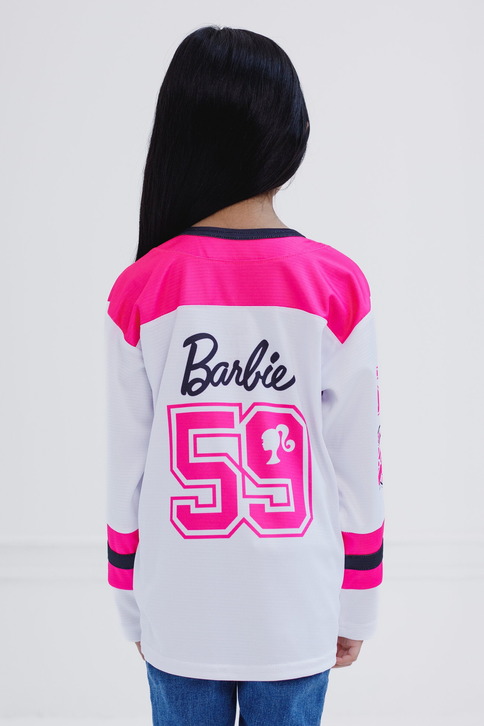Plus Size Playera Barbie Forever 21 Barbie Mesh Hockey Jersey Long