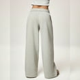 thumbnail image 4 of WTOBBY Women's Loose Comfortable Casual Plush Wide Leg Pants, High Waisted Solid Color Fleece-Lined Winter Trousers with Elastic Waistband,Gray S, 4 of 4