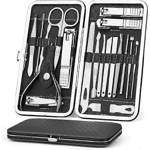Manicure Pedicure Kit, 19 pcs Nail Clipper, Nail Scissors, Stainless Steel Tools