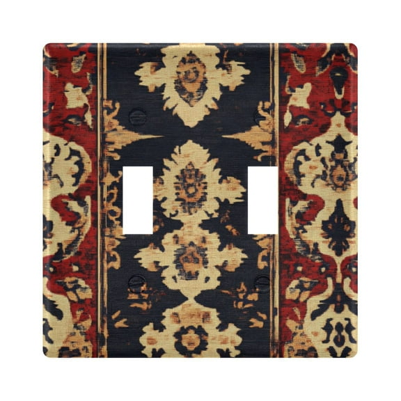2 Gang Light Switch Cover Plate Ornate Retro Floral Wall Plate Decorate Electrical Outlet Cover Plates 4.56”x4.48”
