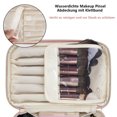 thumbnail image 4 of Neceser de viaje para mujer, neceser de maquillaje grande, organizador de maquillaje con compartimento para brochas, neceser de aseo de piel sintética, neceser de maquillaje portátil., 4 of 6