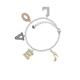 thumbnail image 2 of Delight Jewelry Goldtone Sixteenth Note Multi-Colored Crystal Love Charm Bracelet, 2 of 5