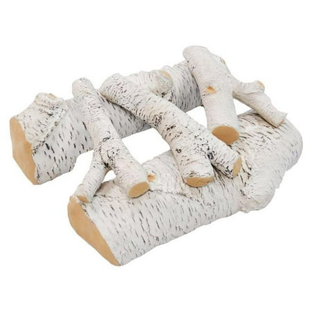 Gas Fireplace Blue Flame - Regal Flame RFA4005 16 in. Birch Ceramic Fireplace Gas Logs - 5 Piece
